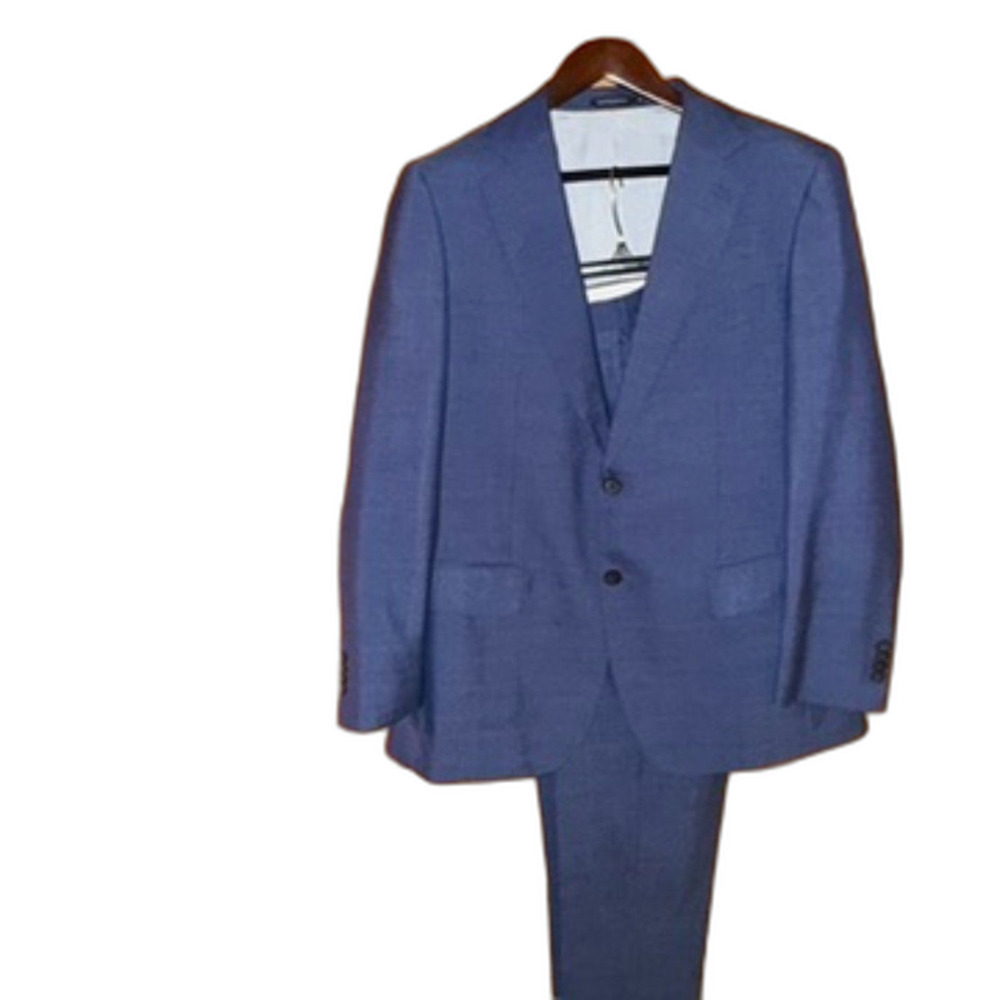 Suitsupply Blue Lazio Suit 44R 38W Vitale Barberis Canonico VBC Wool Slim Fit